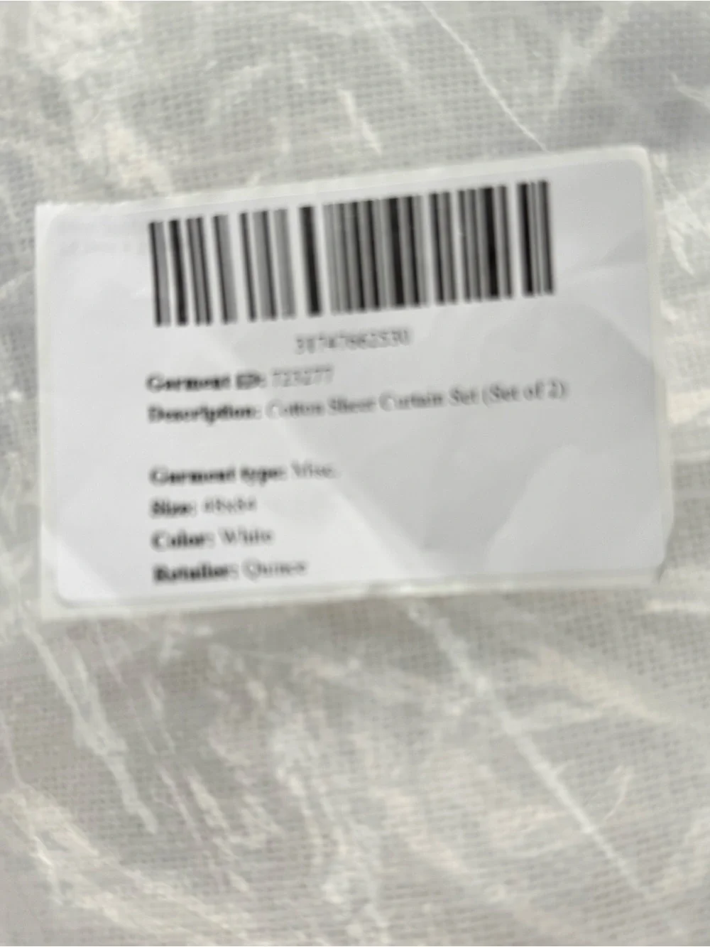 Quince Cotton Sheer Curtain Set of 2 White 48 x 84 New